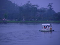 Click Here to view Boat on Liyu Lake in Full Size