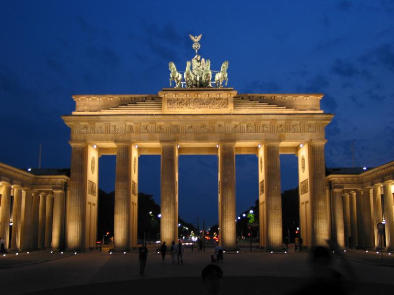 The Brandenburger Tor in Berlin in the evening
