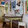 The wooden house and handmade furniture