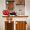 The wooden house and handmade furniture