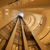 Looking back up the atrium