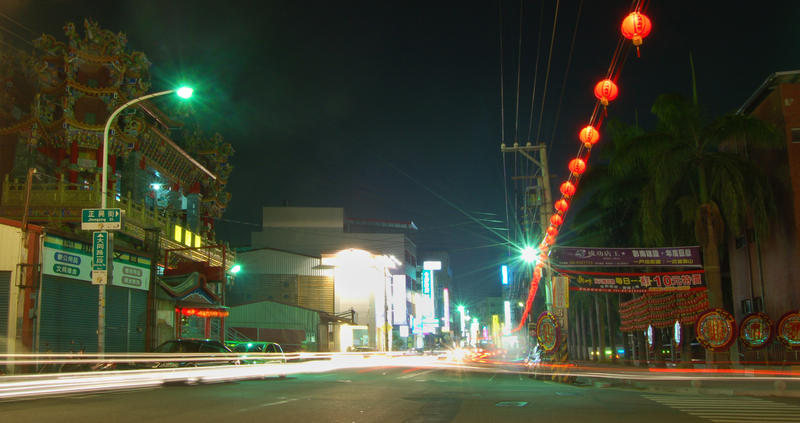 Temple, Traffic and Lanterns